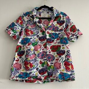 Printfresh Multicolor Short Sleeve Pajama Top
